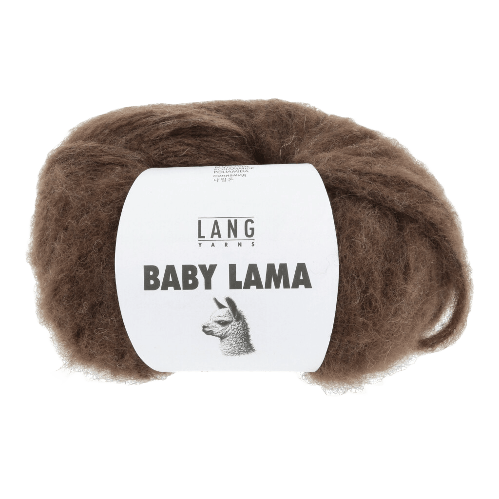 LANGYARNS Kit Knitting Pattern Approximately 21 x 210 cm | 6 balls / brown 1170.0168 Bona Hooded scarf Pattern Bundle in Baby Lama by LANGYARNS | Fatto a Mano 290-003