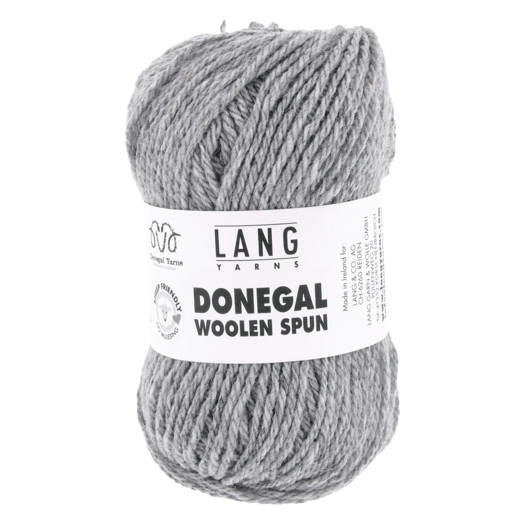 LANGYARNS Kits Knitting Pattern Small - Medium | 10 balls / light grey 1172.0003 IMOGEN Sweater Pattern Kit in DONEGAL WOOLEN SPUN by LANGYARNS | Punto 87-147
