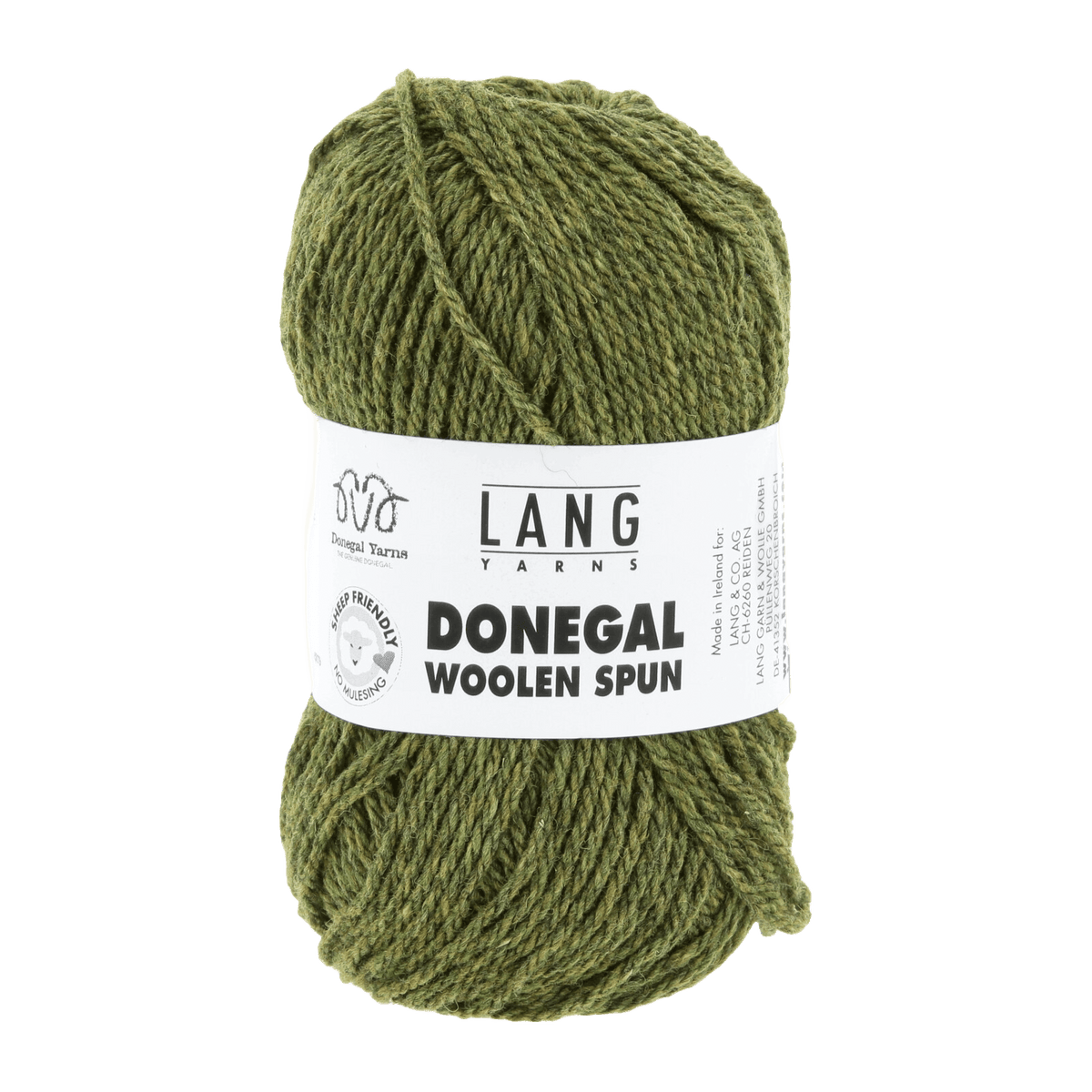 LANGYARNS Kit Knitting Pattern Small-Medium - 6 balls / olive 1172.0097 Aerin Jacket Pattern Bundle in Donegal Woolen Spun by LANGYARNS | Fatto a Mano 290-040