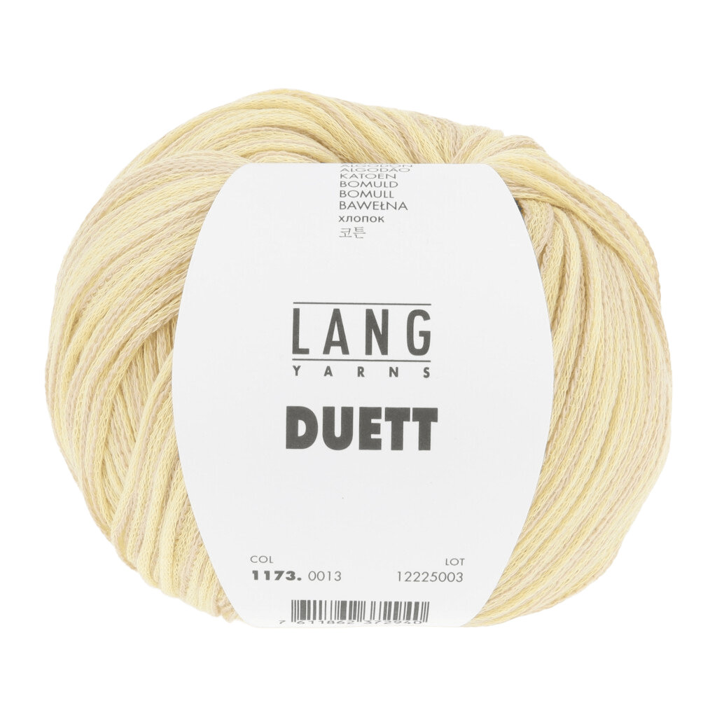 LANGYARNS Kits Knitting Pattern Small - Medium | 9 balls / yellow/camel 1173.0013 ROBIN Vest Pattern Kit in DUETT by LANGYARNS | Fatto a Mano 288-026