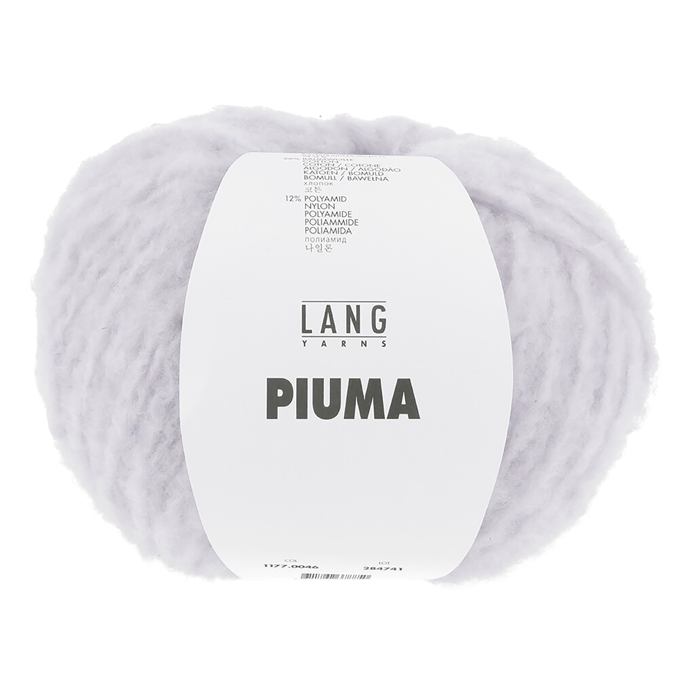 LANGYARNS Kits Knitting Pattern Approximately 160cm circumference 60cm long | 5 balls / lavender 1177.0046 ORABELLA Poncho Pattern Kit in PIUMA by LANGYARNS | Fatto a Mano 290-039