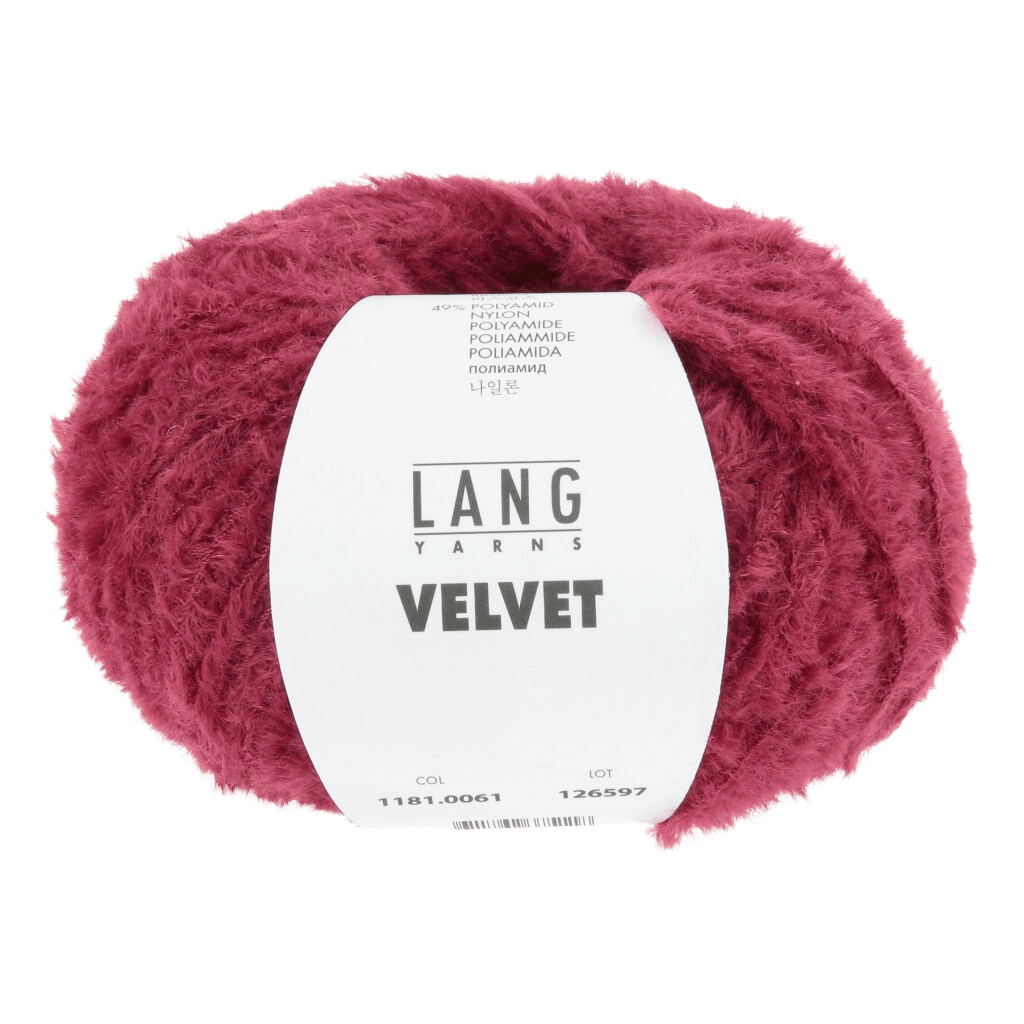 LANGYARNS Kit Knitting Pattern Small-Medium - 11 balls / carmine 1181.0061 Xara Coat Pattern Bundle in Velvet by LANGYARNS | Fatto a Mano 290-070