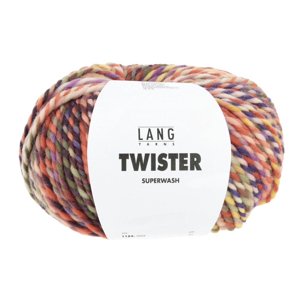LANGYARNS Kit Knitting Pattern Small-Medium - 5 balls / orange/aubergine/corn 1184.0004 OSANNA Cardigan Pattern Bundle in Twister by LANGYARNS | Punto 95-001