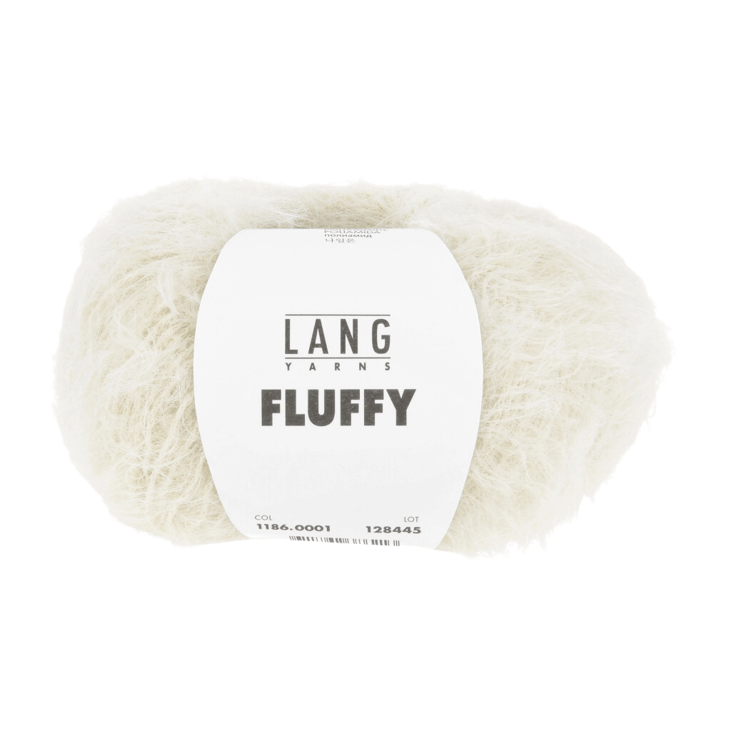 LANGYARNS Kit Knitting Pattern Approximately 20 x 230 cm | 3 balls / white 1186.0001 Febe Scarf Pattern Bundle in Fluffy by LANGYARNS | Fatto a Mano 290-031