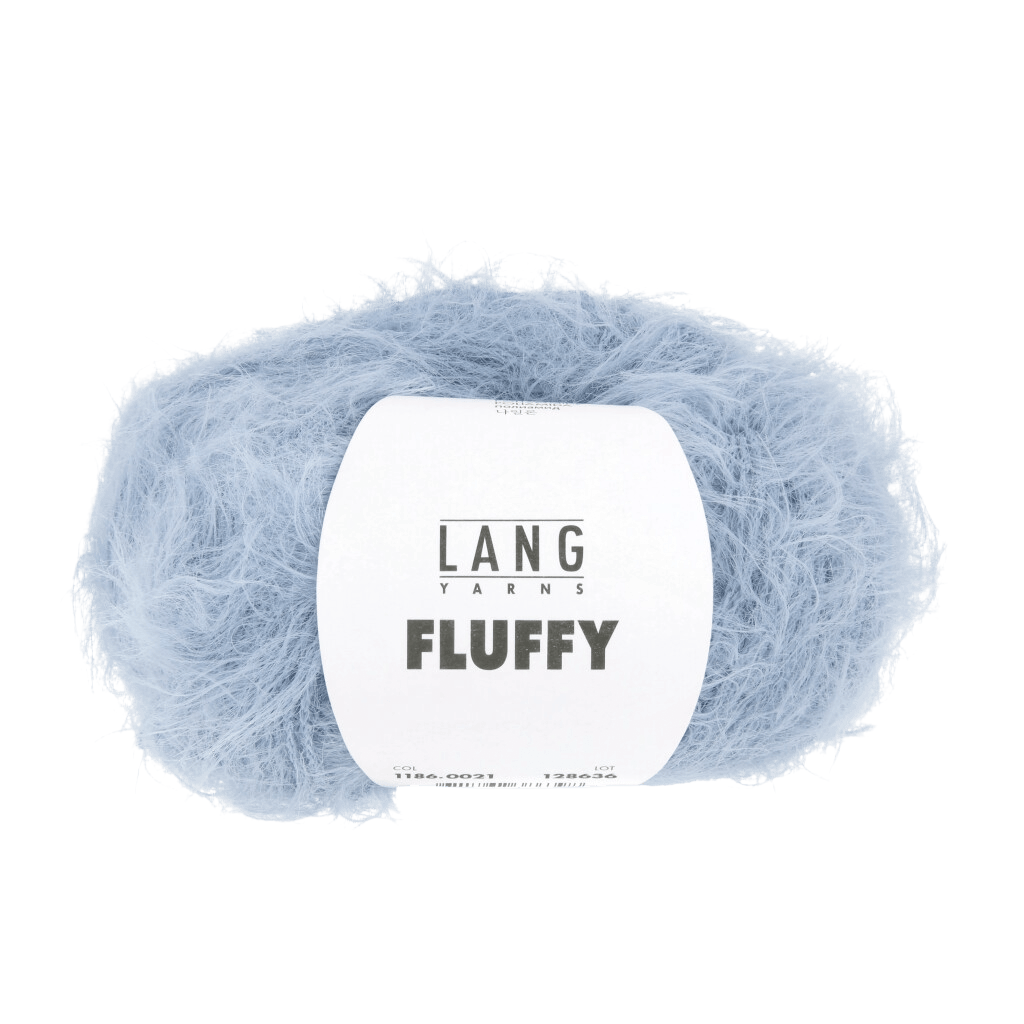 LANGYARNS Kit Knitting Pattern Approximately 20 x 230 cm | 3 balls / sky blue 1186.0021 Febe Scarf Pattern Bundle in Fluffy by LANGYARNS | Fatto a Mano 290-031