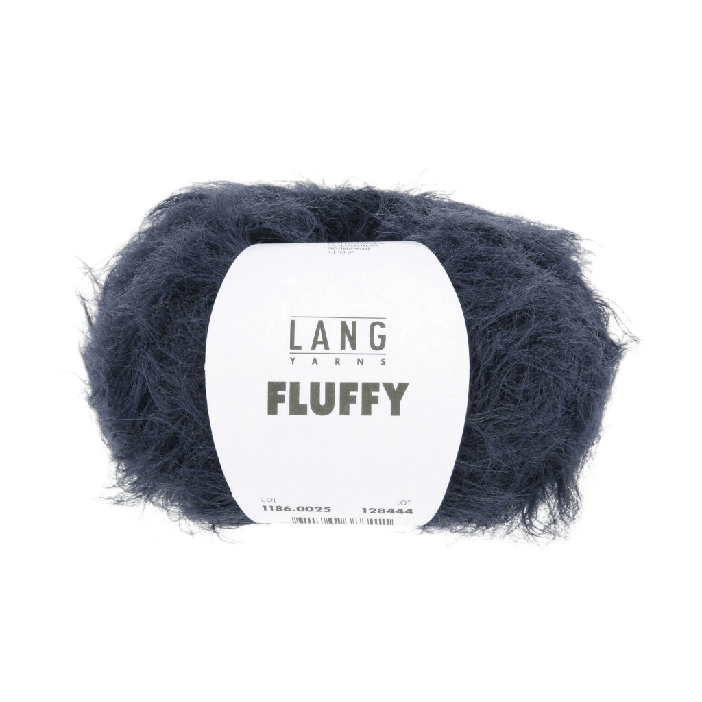 LANGYARNS Kit Knitting Pattern Approximately 20 x 230 cm | 3 balls / navy 1186.0025 Febe Scarf Pattern Bundle in Fluffy by LANGYARNS | Fatto a Mano 290-031