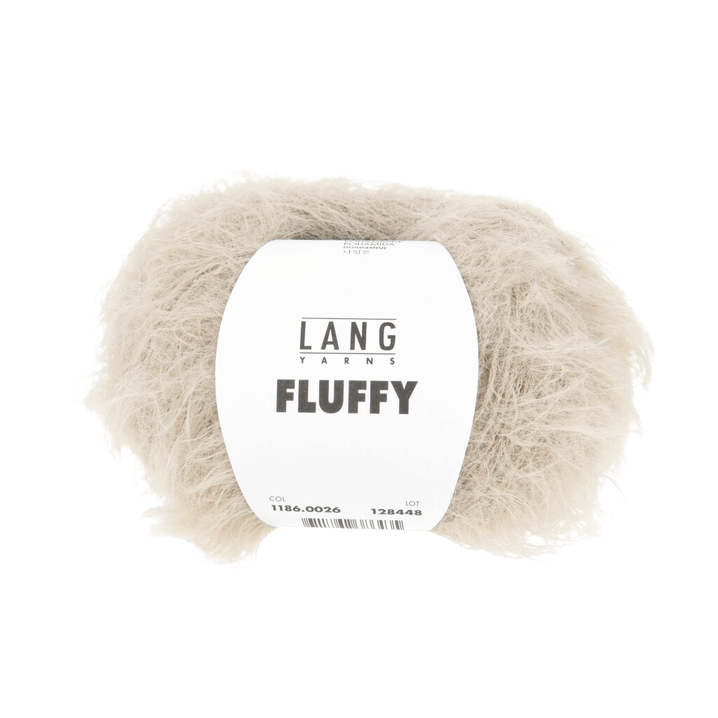 LANGYARNS Kit Knitting Pattern Approximately 20 x 230 cm | 3 balls / beige 1186.0026 Febe Scarf Pattern Bundle in Fluffy by LANGYARNS | Fatto a Mano 290-031