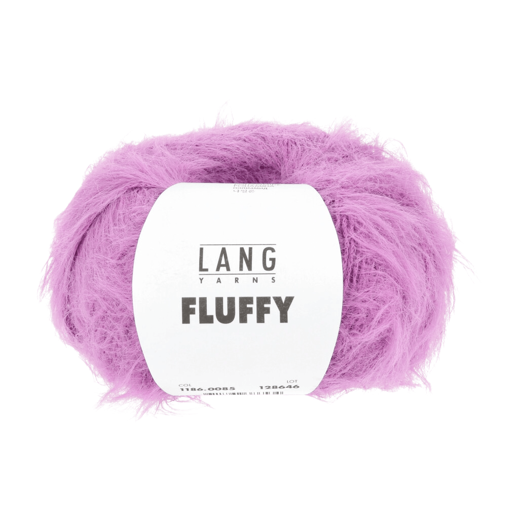 LANGYARNS Kit Knitting Pattern Approximately 20 x 230 cm | 3 balls / cyclamen 1186.0085 Febe Scarf Pattern Bundle in Fluffy by LANGYARNS | Fatto a Mano 290-031
