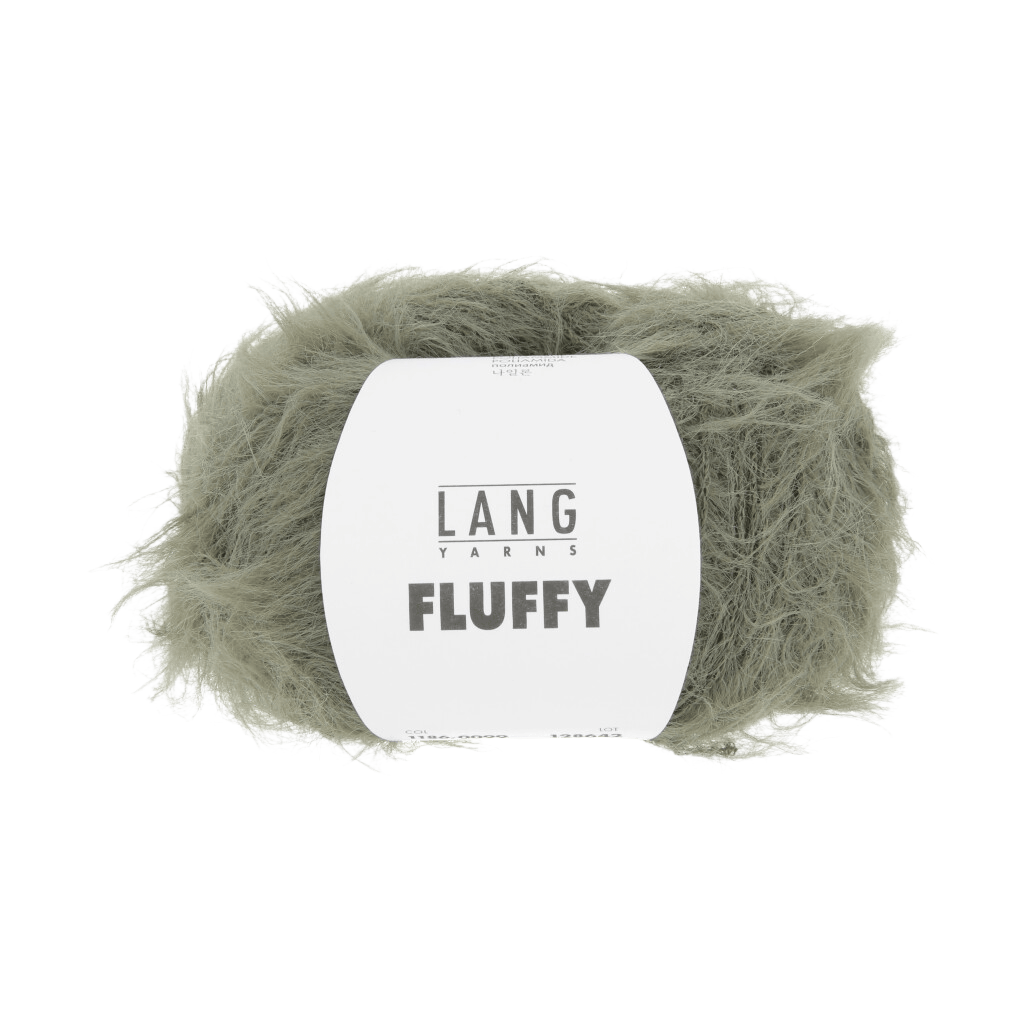 LANGYARNS Kit Knitting Pattern Approximately 20 x 230 cm | 3 balls / crocodile green 1186.0099 Febe Scarf Pattern Bundle in Fluffy by LANGYARNS | Fatto a Mano 290-031