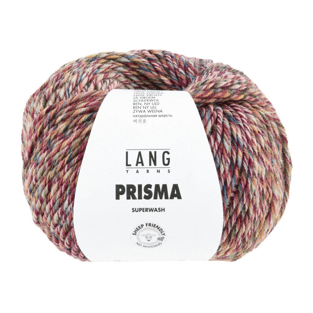 LANGYARNS Kit Knitting Pattern Small-Medium - 10 balls / dark red/brown-orange/dark olive 1187.0005 ALLEY Sweater Pattern Bundle in Prisma by LANGYARNS | Punto 96-001