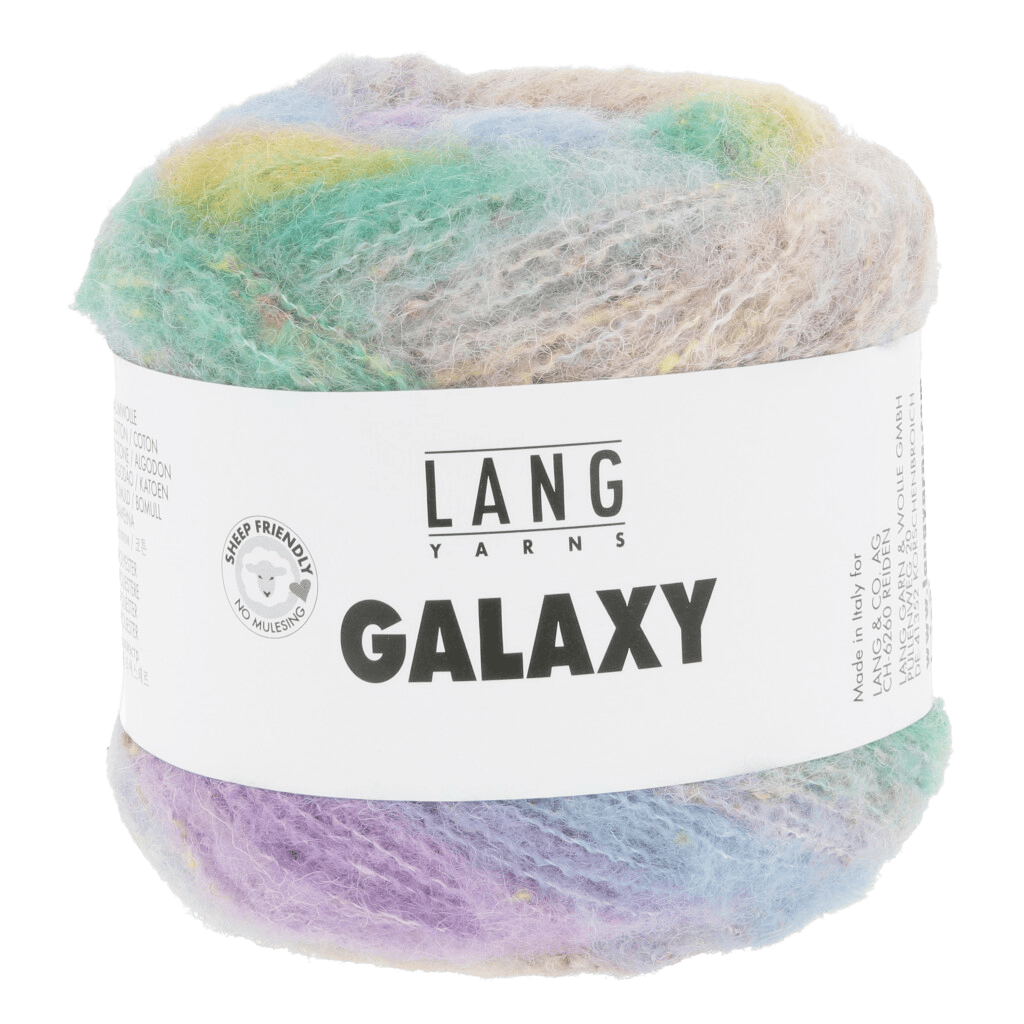 LANGYARNS Kit Knitting Pattern Small-Medium - 8 balls / light blue/lilac/green 1189.0002 GALINA Cardigan Pattern Bundle in Galaxy by LANGYARNS | Punto 98-001