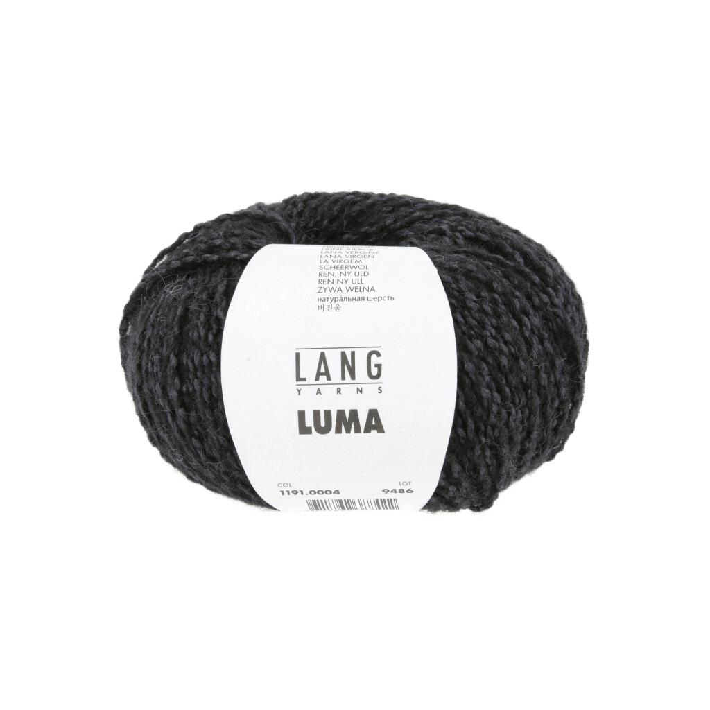 LANGYARNS Kit Knitting Pattern Small | 9 balls / black 1191.0004 Hela Jacket Pattern Bundle in Luma by LANGYARNS | Fatto a Mano 290-010