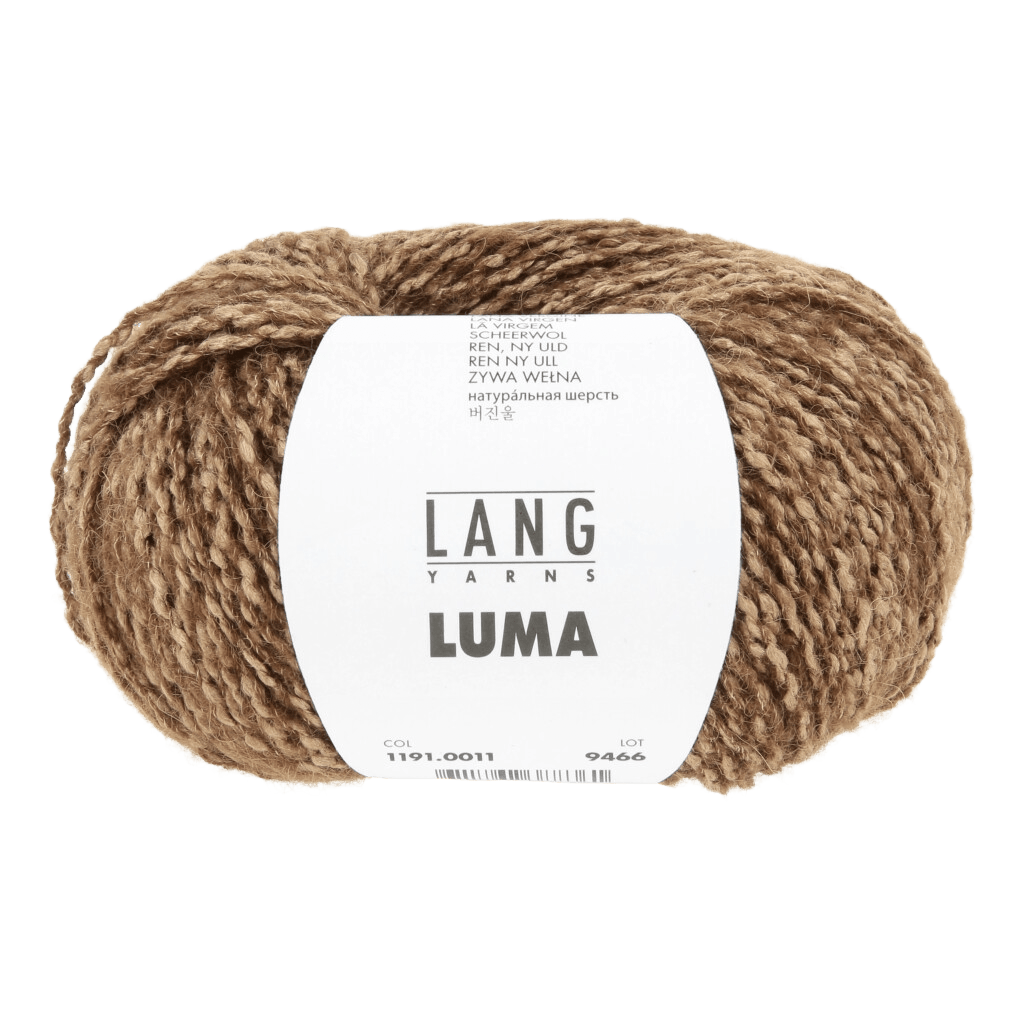 LANGYARNS Kit Knitting Pattern Small | 9 balls / cognac 1191.0011 Hela Jacket Pattern Bundle in Luma by LANGYARNS | Fatto a Mano 290-010