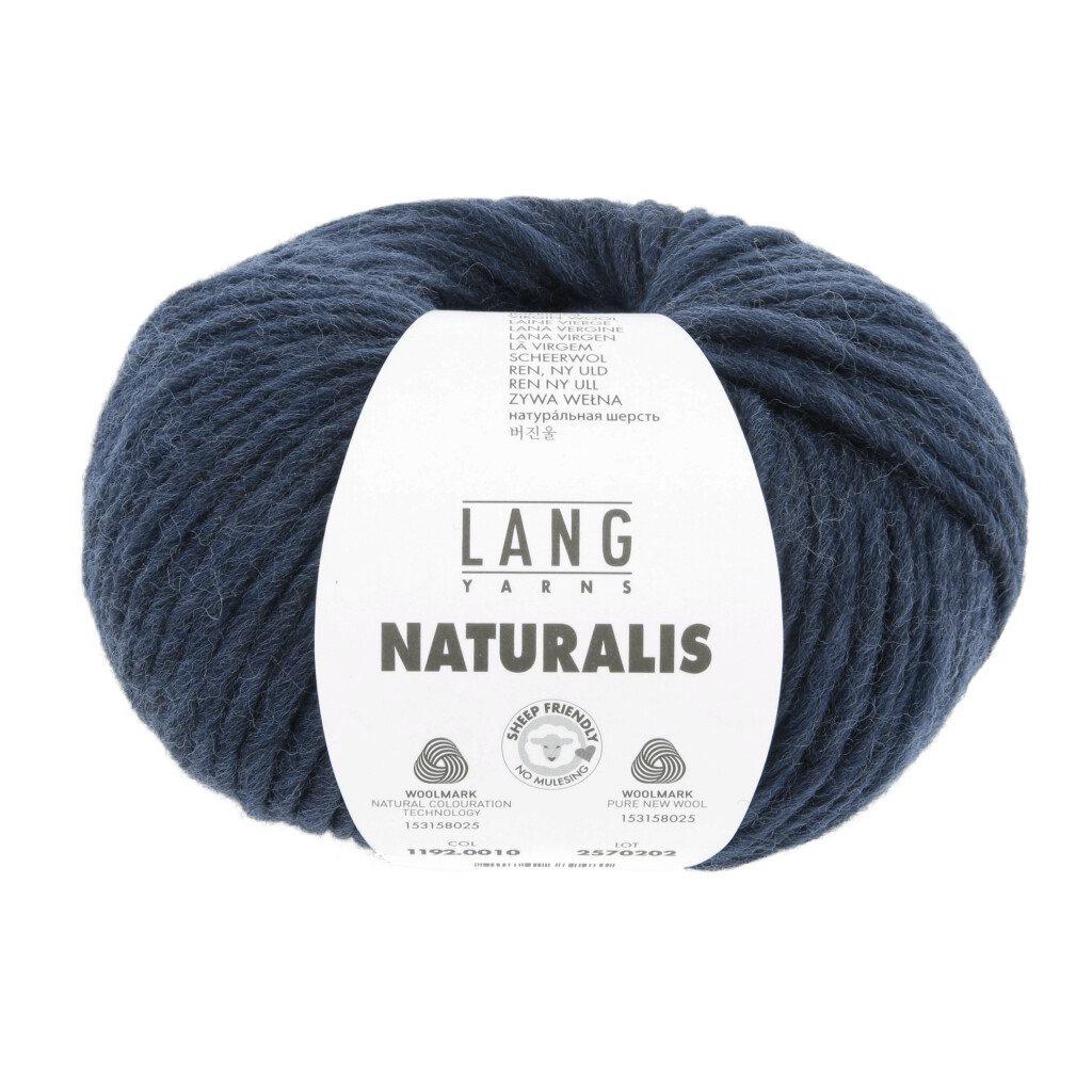 Lang Yarns Knitting Pattern XS - 14 balls / steel blue 1192.0010 NANCY Sweater Pattern Bundle in Naturalis by LANGYARNS | Punto 97-001