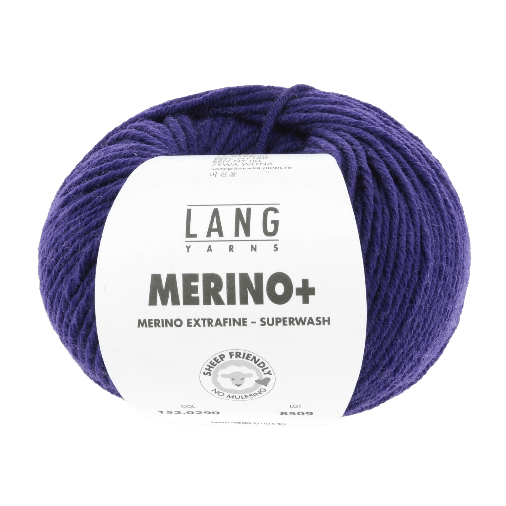 LANGYARNS Knitting Pattern Small-Medium - 16 balls / Royal Purple 152.0290 CAMERON Unisex sweater Pattern Bundle in MerinoPlus by LANGYARNS | Fatto a Mano 286-031