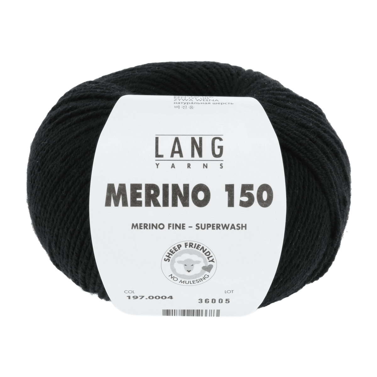 Lang Yarns Knitting Pattern 74 - 1 balls / black 197.0004 YUNIS Bootes Pattern Bundle in Merino 150 by LANGYARNS | Punto 99-007