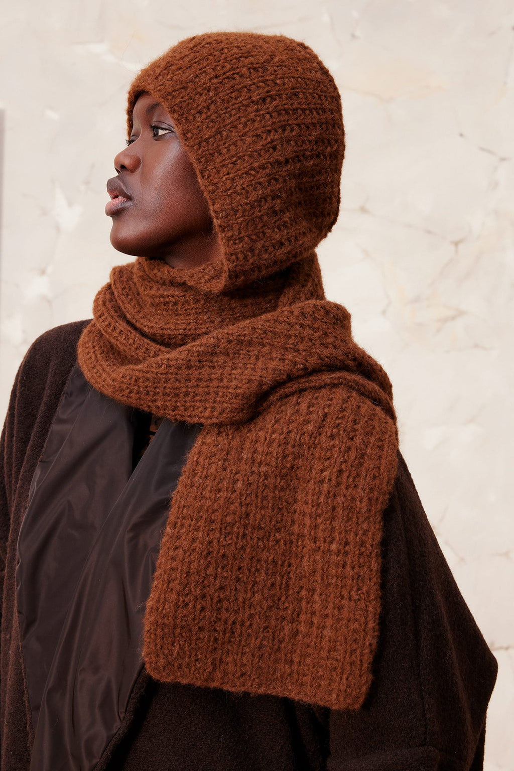 LANGYARNS Kit Knitting Pattern Bona Hooded scarf Pattern Bundle in Baby Lama by LANGYARNS | Fatto a Mano 290-003