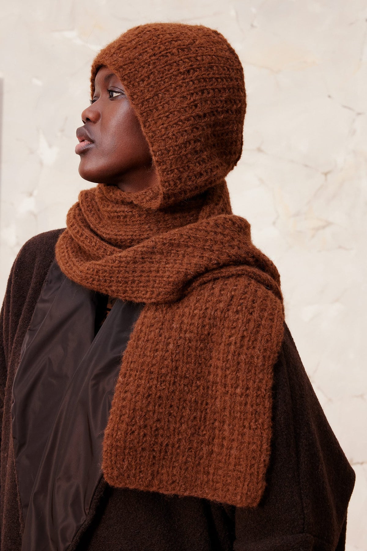 LANGYARNS Kit Knitting Pattern Bona Hooded scarf Pattern Bundle in Baby Lama by LANGYARNS | Fatto a Mano 290-003