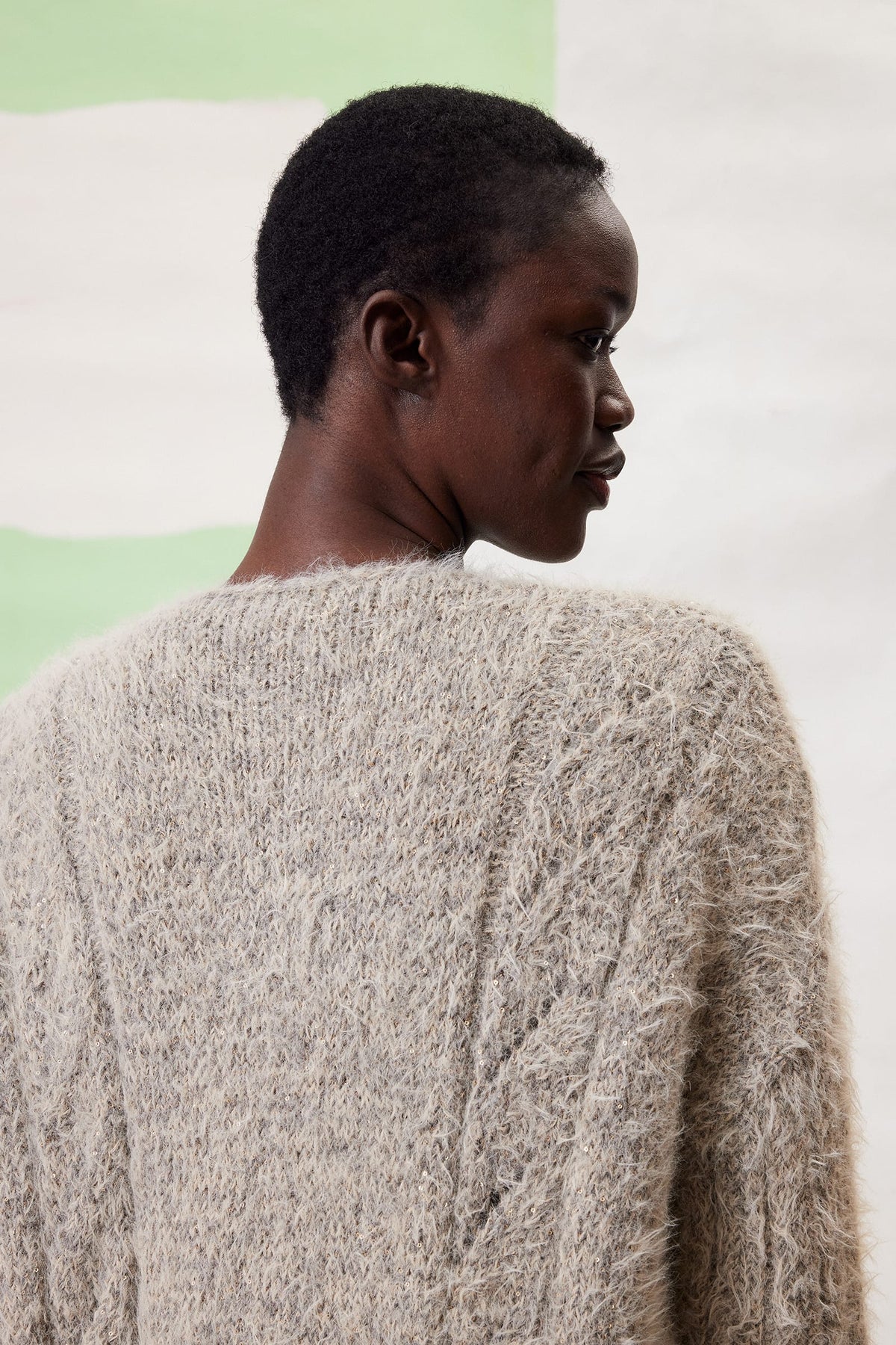 LANGYARNS Kit Knitting Pattern Bust 130cm Length 113cm | 5 balls 1062.0096 | 7 balls 1186.0025 | 7 balls 39.0070 Umamya Coat Pattern Bundle in Alpaca Soxx 4ply with Paillettes & Fluffy by LANGYARNS | Fatto a Mano 290-033