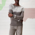 LANGYARNS Kit Knitting Pattern Bust 92cm Length 60cm | 7 balls 1103.0026 | 1 ball 1171.0094 Calla Sweater Pattern Bundle in Yak & Avalon by LANGYARNS | Fatto a Mano 290-034