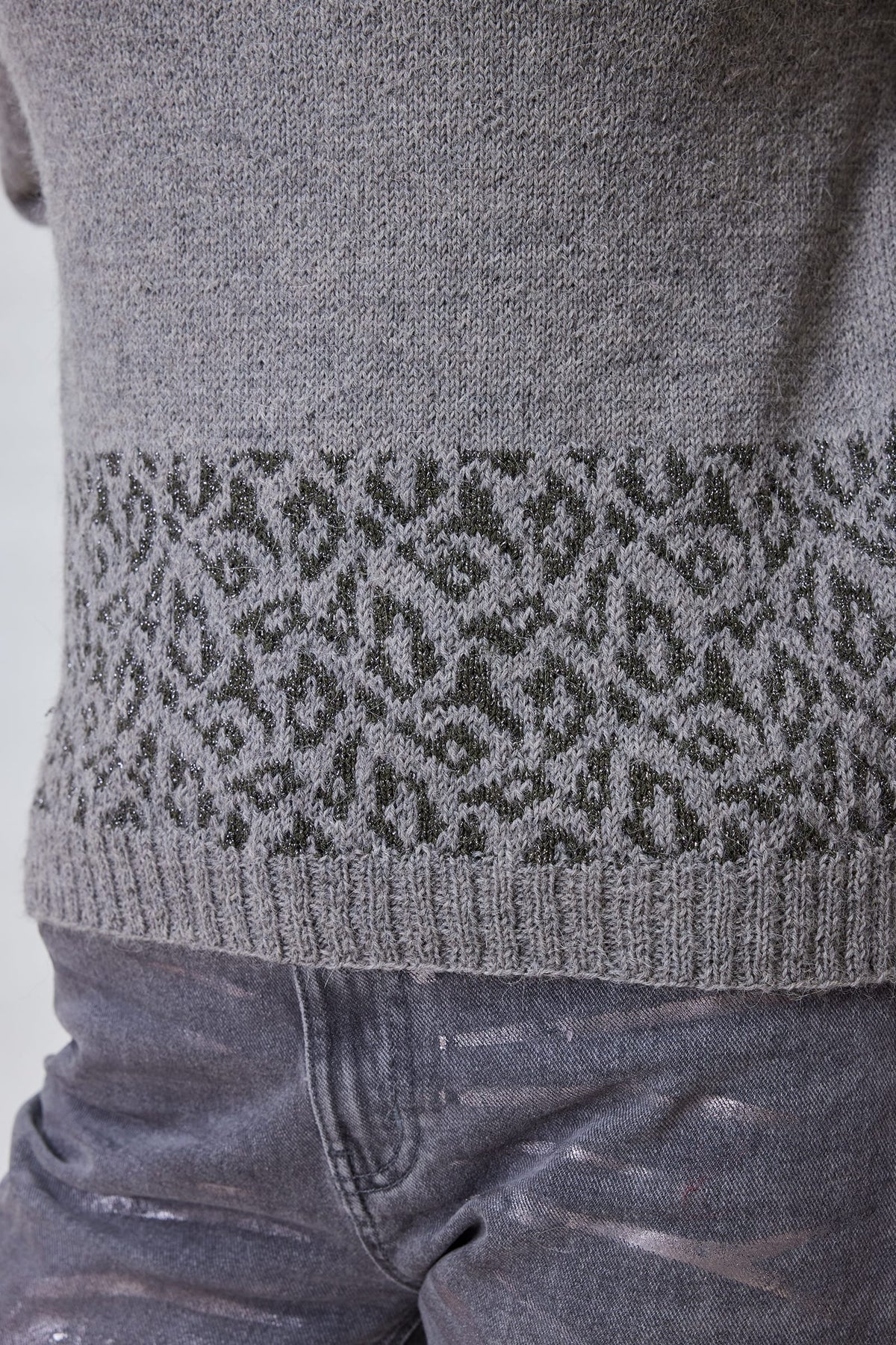 LANGYARNS Kit Knitting Pattern Lenora Sweater Pattern Bundle in Alpaca Soxx 4ply & Lamé Soft by LANGYARNS | Fatto a Mano 290-035