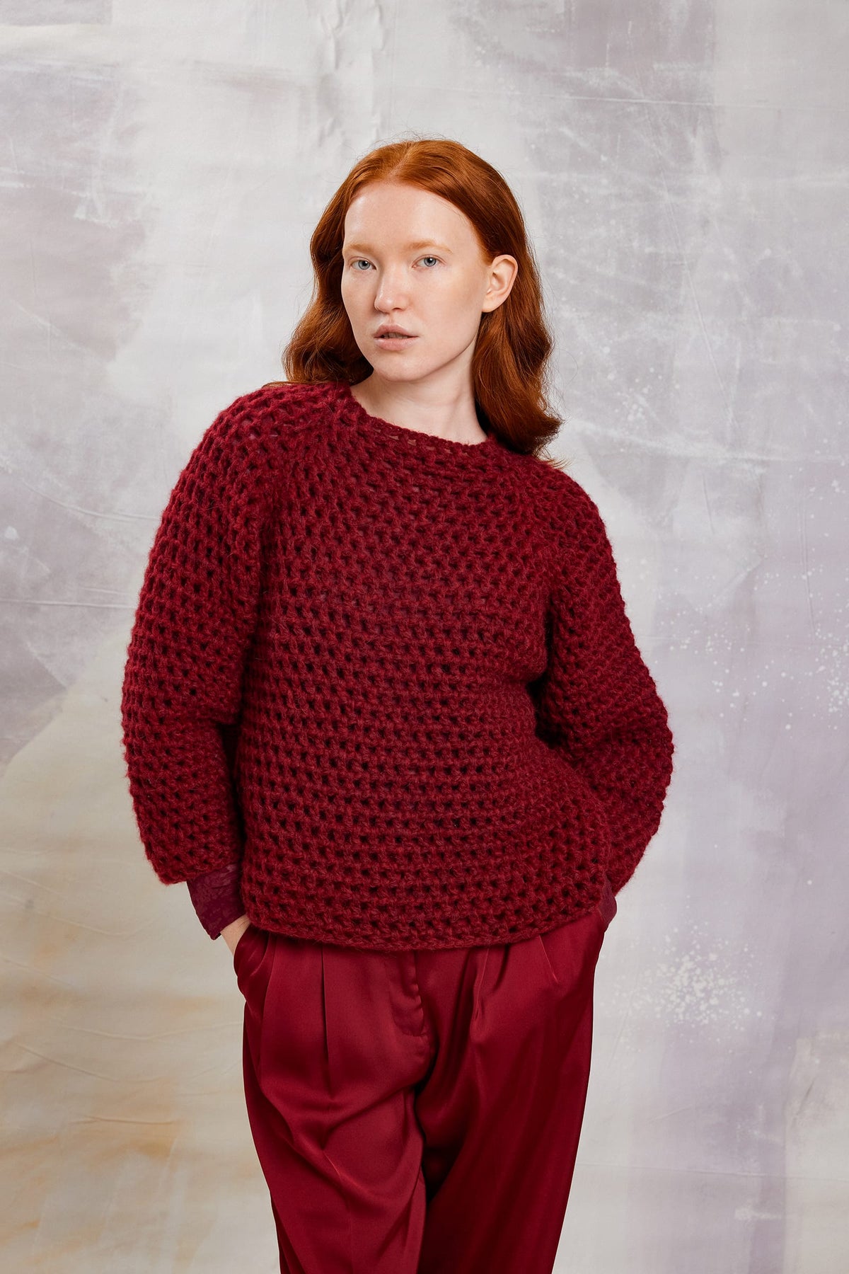 LANGYARNS Kit Knitting Pattern Tamira Sweater top down Pattern Bundle in Malou Light by LANGYARNS | Fatto a Mano 290-065