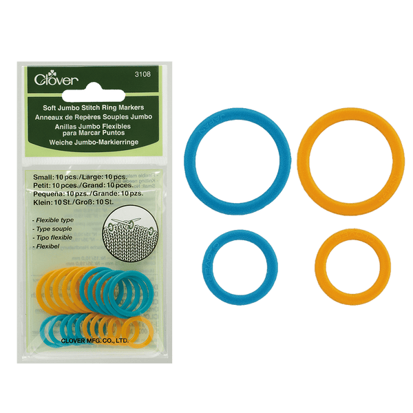 Clover | Jumbo Soft Stitch Ring Markers | Plastic