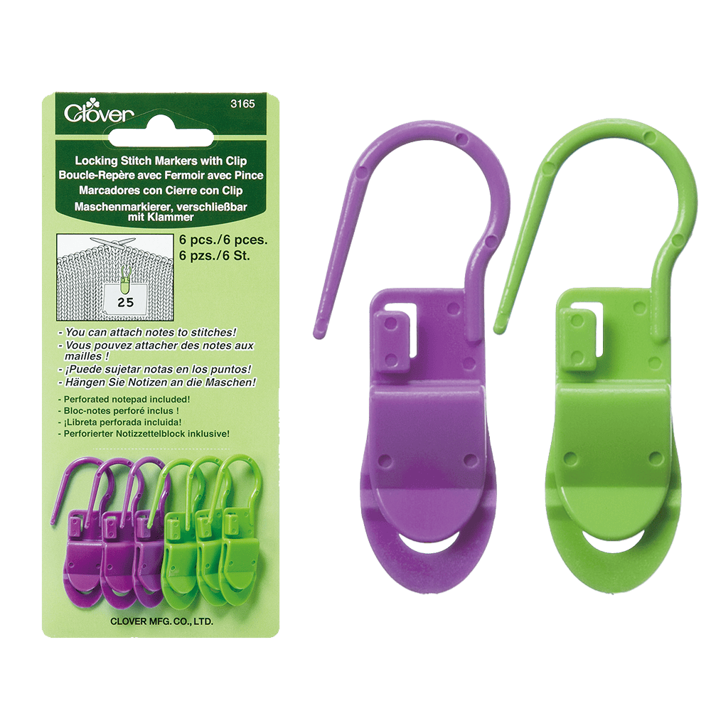 Clover Clover | Locking Stitch Markers with Clip