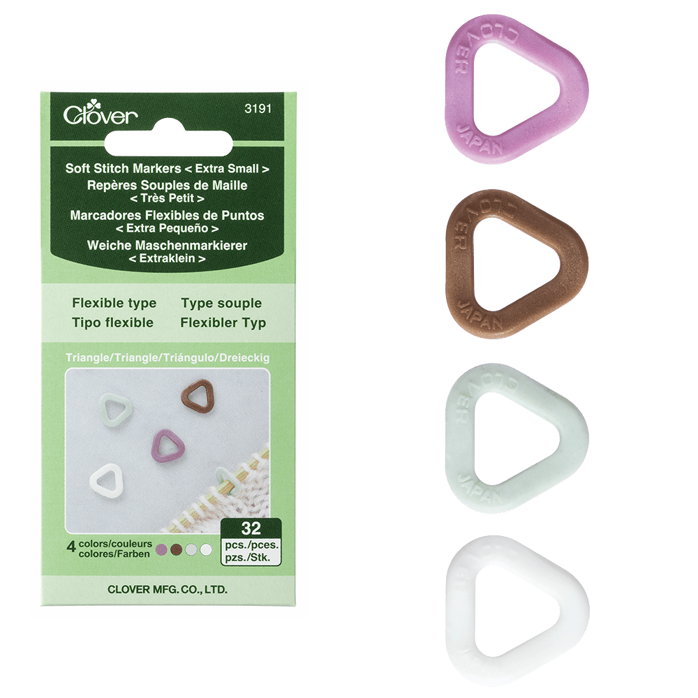 Clover Stitch Markers Extra Small Clover | Soft Triangular Stitch Markers