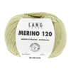 Ball of yarn with Lang Yarns label on a green background