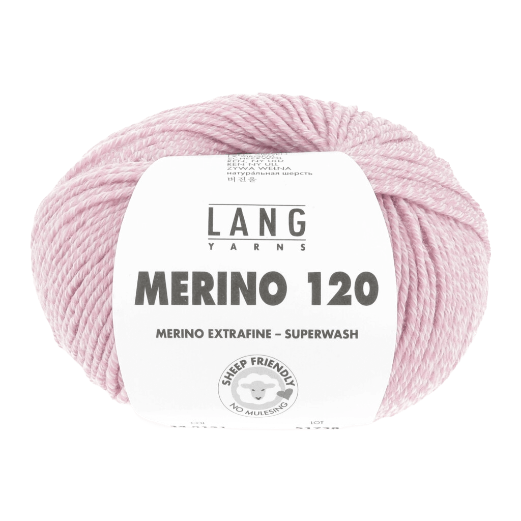 LANGYARNS Knitting Pattern Small - 15 balls / flamingo / white mouliné 34.0151 Men's sweater Pattern Bundle in MERINO 120 by LANGYARNS | Punto 55-003