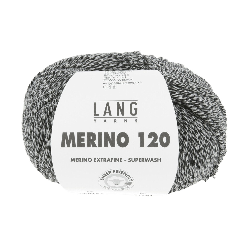 LANGYARNS Yarn Black / White Mouliné LANGYARNS | Merino 120 | DK | 34