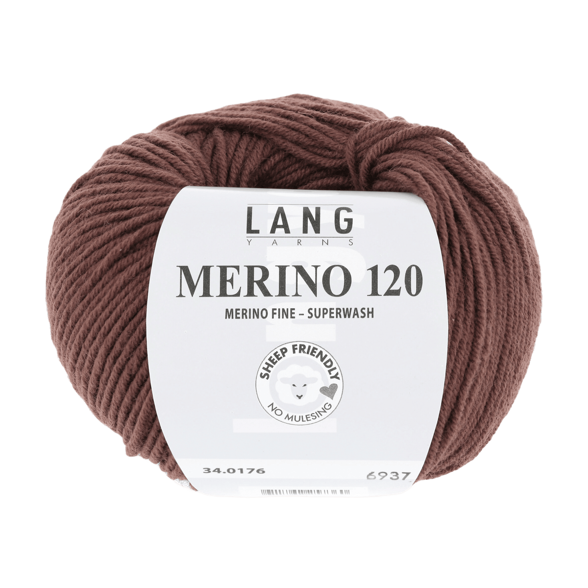 Lang Yarns Knitting Pattern Small-Medium - 14 balls / cognac 34.0176 Roll-neck pullover Pattern Bundle in MERINO 120 by LANGYARNS | Punto 55-011