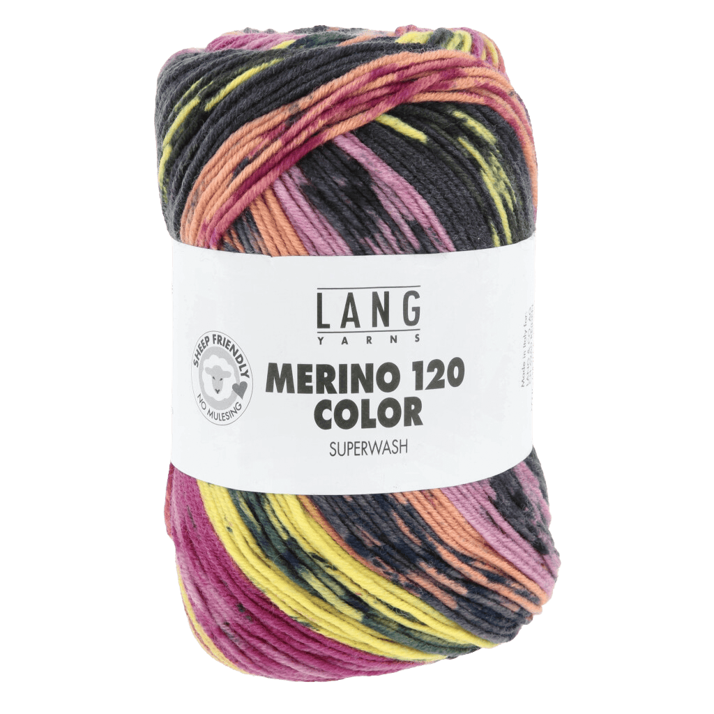 LANGYARNS Yarn Purple / Yellow / Dark Blue / Tangerine LANGYARNS | Merino 120 Colour | Worsted / Aran | 47