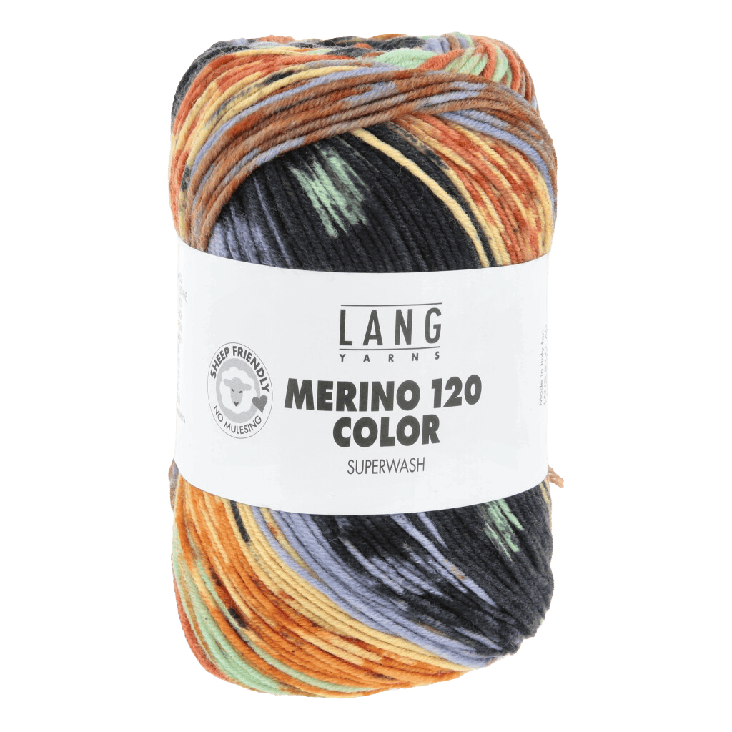 LANGYARNS Yarn Mint / Corn / Lilac / Orange LANGYARNS | Merino 120 Colour | Worsted / Aran | 47