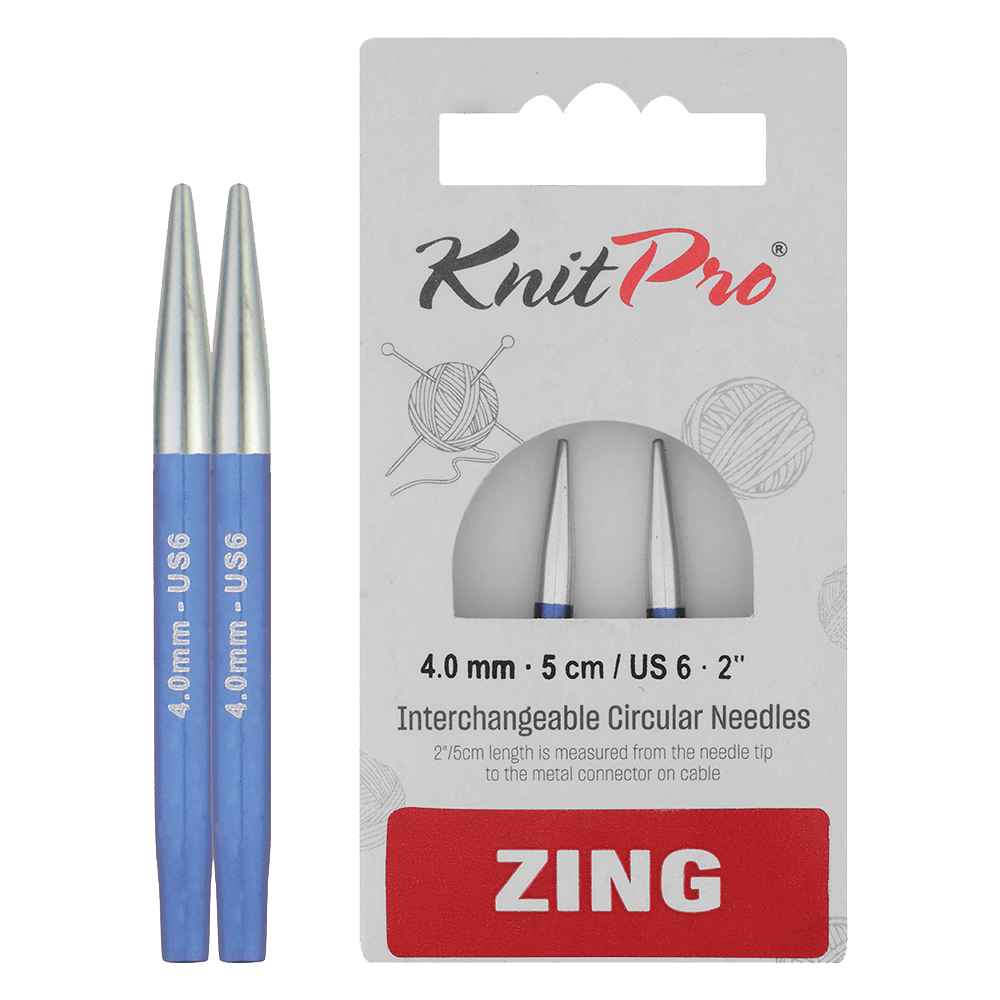 KnitPro Knitting Needles 5cm / 4.0mm KnitPro | Zing | Interchangeable Knitting Needle Tips