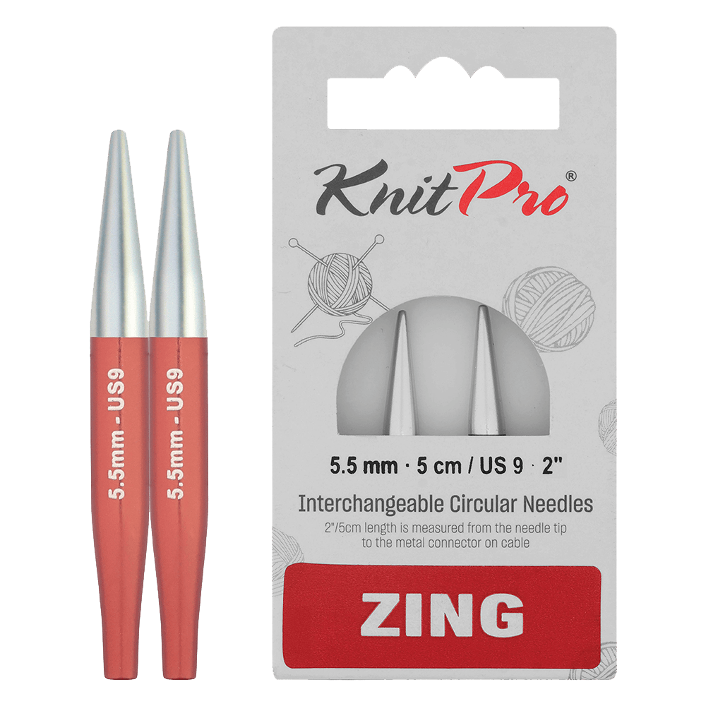 KnitPro Knitting Needles 5cm / 5.5mm KnitPro | Zing | Interchangeable Knitting Needle Tips