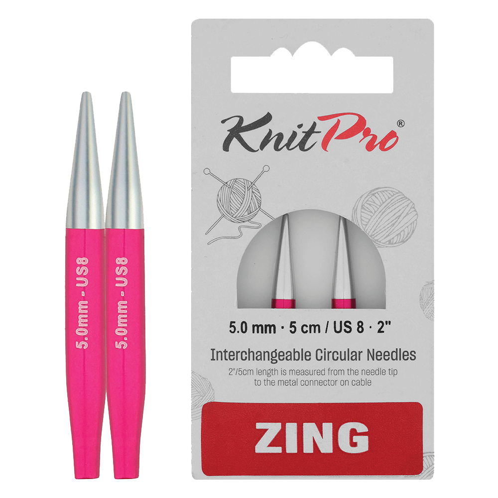 KnitPro Knitting Needles 5cm / 5.0mm KnitPro | Zing | Interchangeable Knitting Needle Tips
