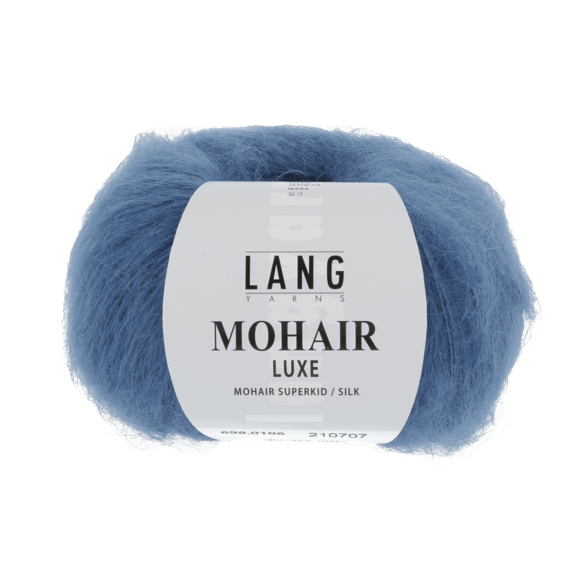 LANGYARNS Kits Knitting Pattern Small - Medium | 5 balls / blue 698.0106 SUNA Dress Pattern Kit in MOHAIR LUXE by LANGYARNS | Fatto a Mano 290-007