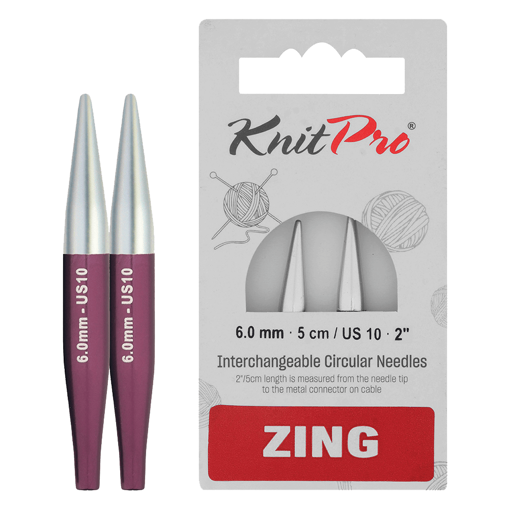 KnitPro Knitting Needles 5cm / 6.0mm KnitPro | Zing | Interchangeable Knitting Needle Tips