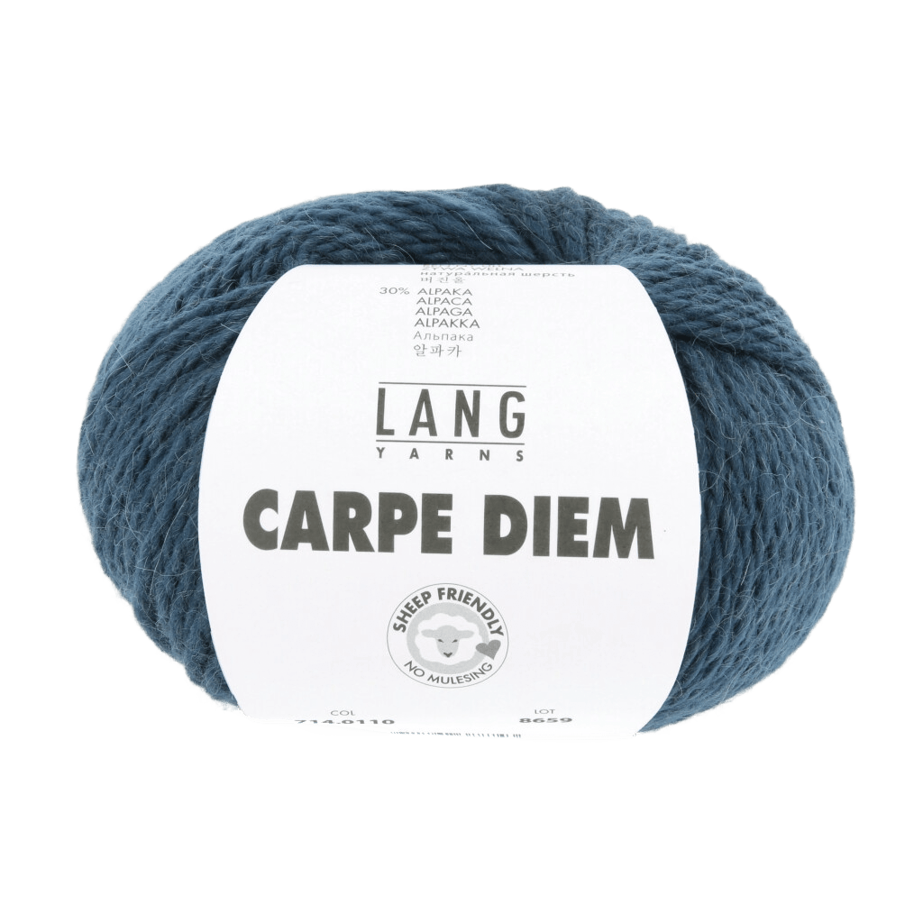 LANGYARNS Knitting Pattern Medium-Large - 13 balls / Steel blue 714.0110 MAXINE Sweater Pattern Bundle in CARPE DIEM by LANGYARNS | Fatto a Mano 278-046