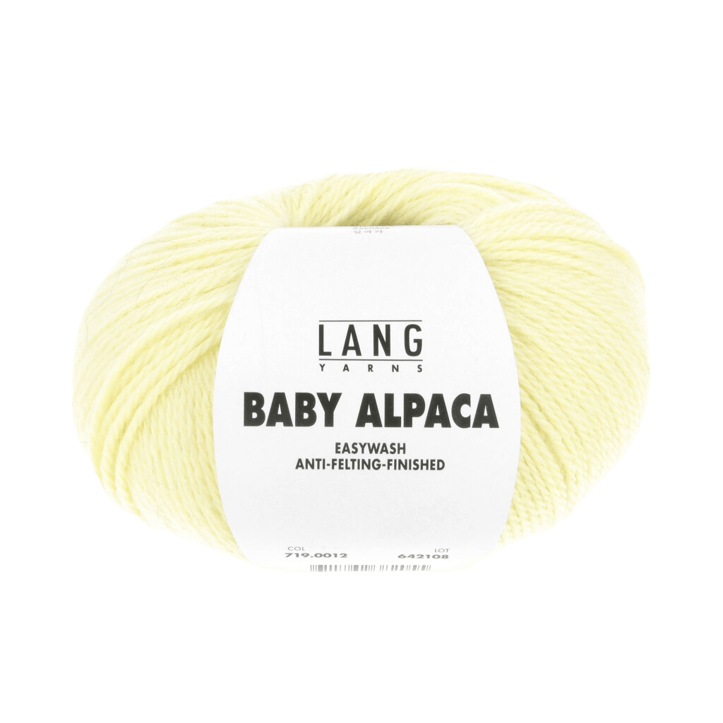 LANGYARNS Knitting Pattern Medium - 8 balls / baby yellow 719.0012 TERESA Cardigan Pattern Bundle in Baby Alpaca by LANGYARNS | Punto 76-006