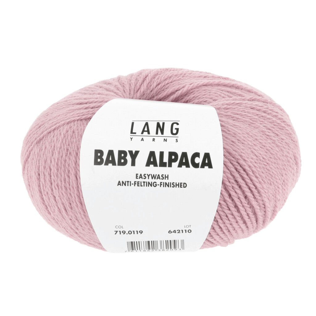 LANGYARNS Kits Knitting Pattern Ladies Size | 2 balls / flamingo 719.0119 ELKE Hat Pattern Kit in BABY ALPACA by LANGYARNS | Fatto a Mano 286-005