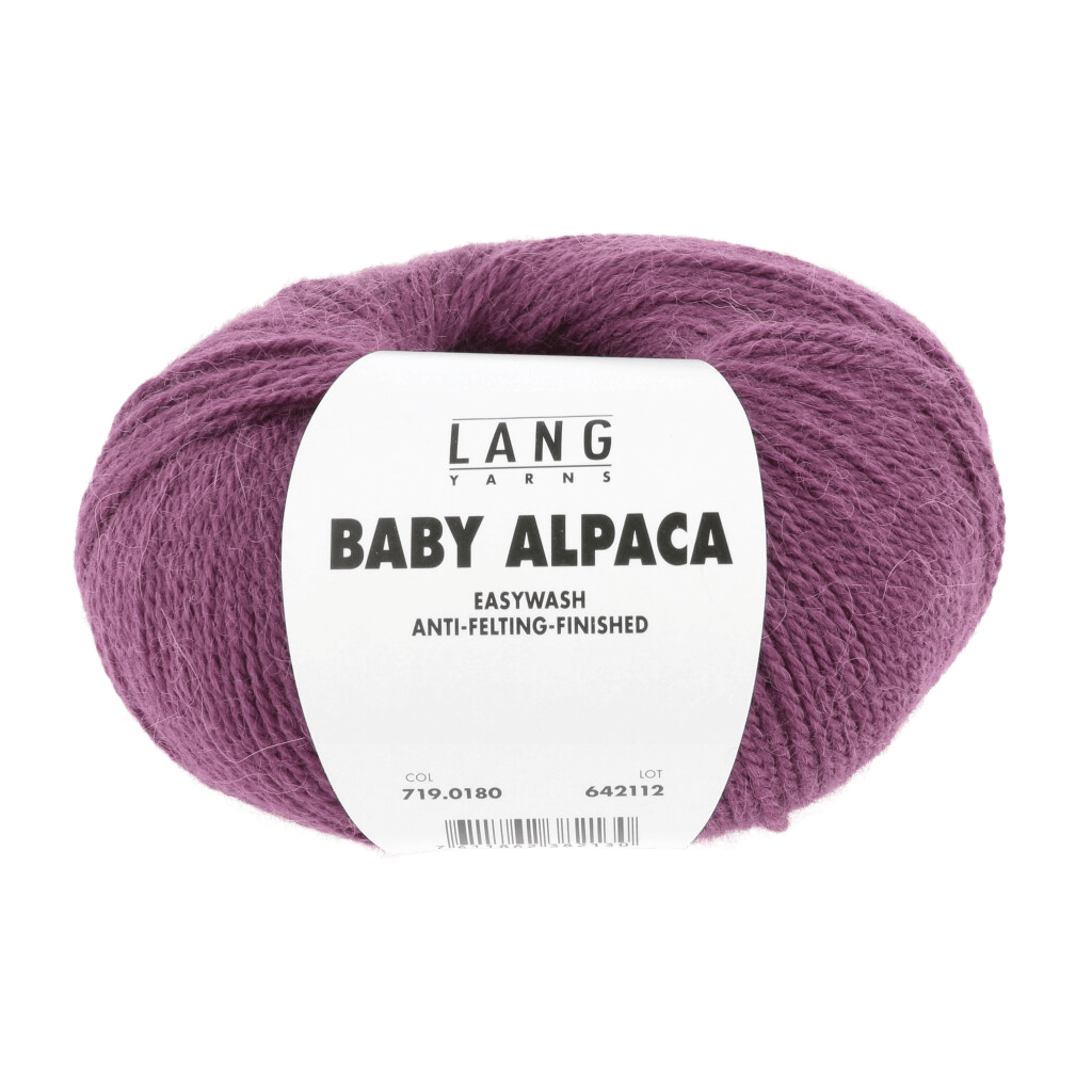 LANGYARNS Knitting Pattern Large - 5 balls / plum 719.0180 CHARLOTTA Cardigan Pattern Bundle in Baby Alpaca by LANGYARNS | Punto 76-007