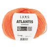 Ball of orange yarn with a Lang Yarns Atlantis label on a green background