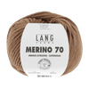 Ball of brown yarn with a Lang Yarns label on a green background