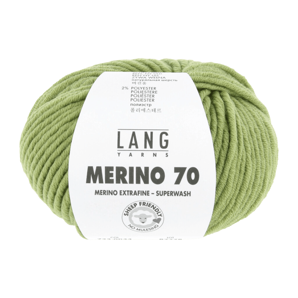 LANGYARNS Knitting Pattern Large - 20 balls / Lime Green 733.0044 Sweater Pattern Bundle in MERINO 70 by LANGYARNS | Punto 55-005