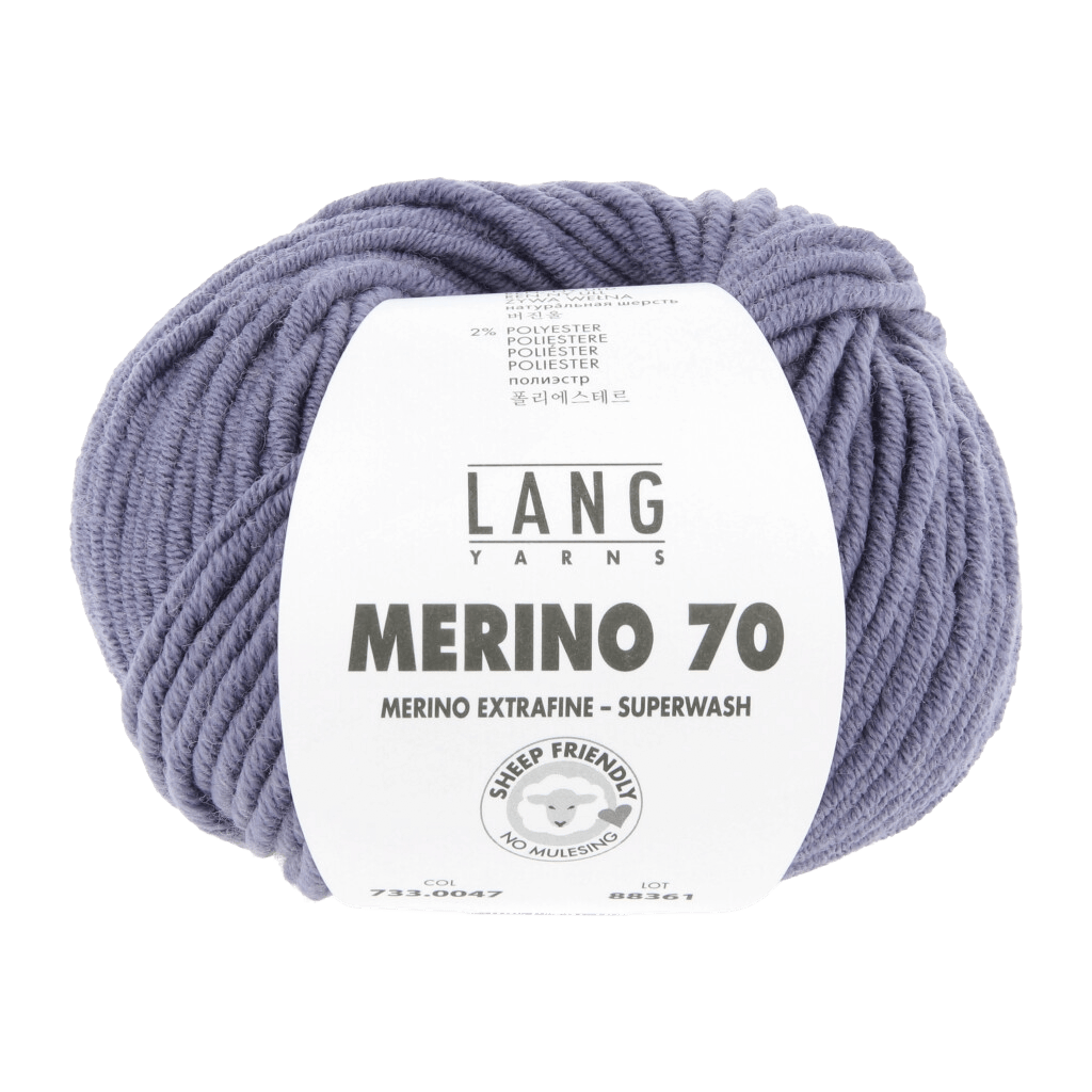 LANGYARNS Knitting Pattern Large - 18 balls / Periwinkle 733.0047 Cardigan Pattern Bundle in MERINO 70 by LANGYARNS | Punto 55-008