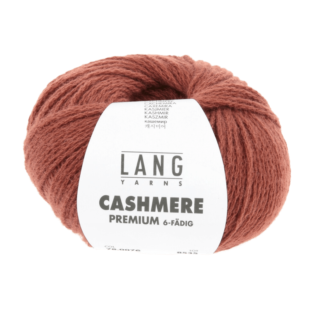 LANGYARNS Knitting Pattern ca 41 x 118 cm - 14 balls / terracotta 78.0076 GABRIEL Hooded scarf Pattern Bundle in Cashmere Premium by LANGYARNS | Fatto a Mano 286-079