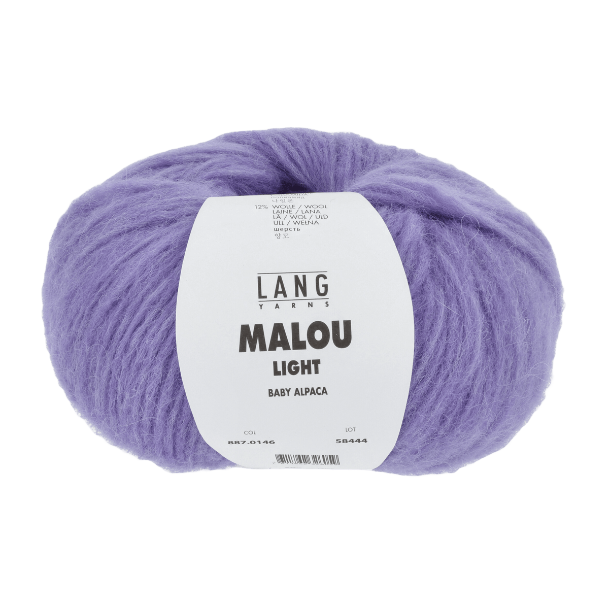 LANGYARNS Kits Knitting Pattern Small - Medium | 5 balls / amethyst 887.0146 KELIS Sweater Pattern Kit in MALOU LIGHT by LANGYARNS | Fatto a Mano 290-012